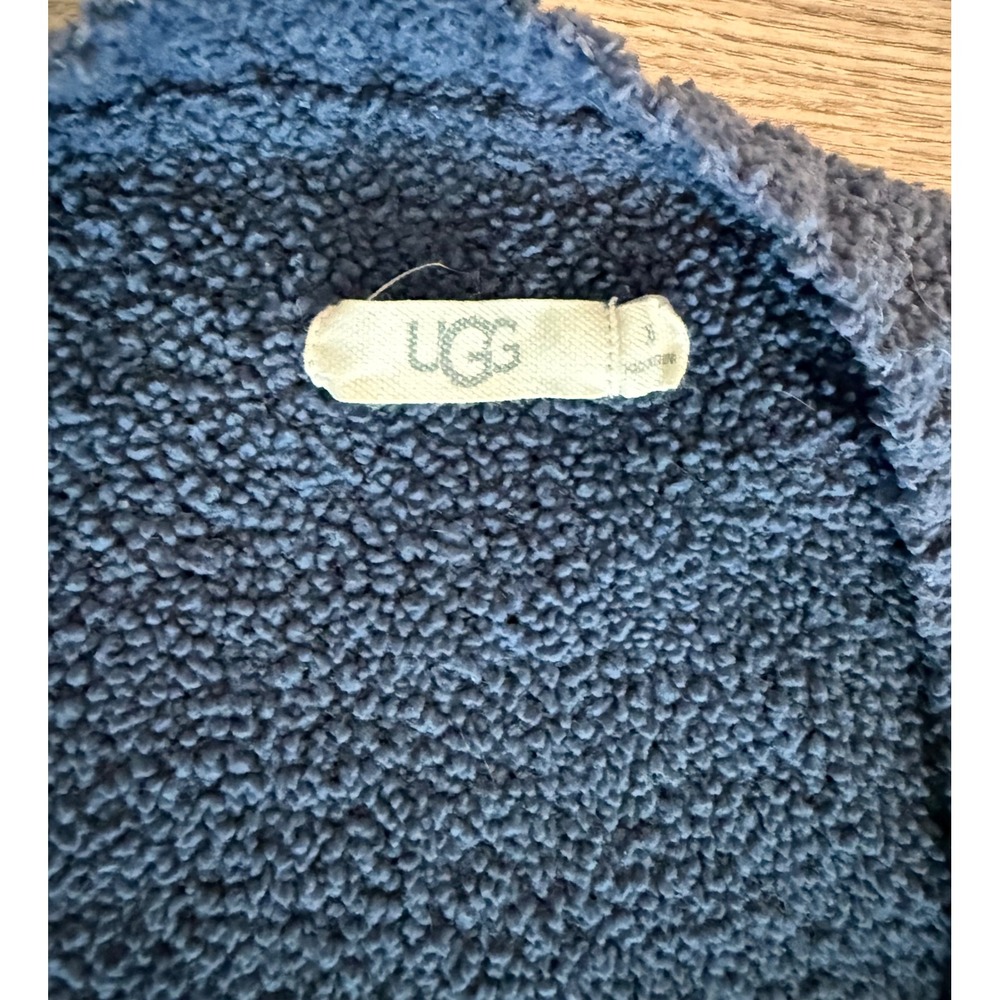 UGG Australia Slate Blue Popcorn Knit Waterfall Draped Open Front Cardigan XS - Picture 4 of 6